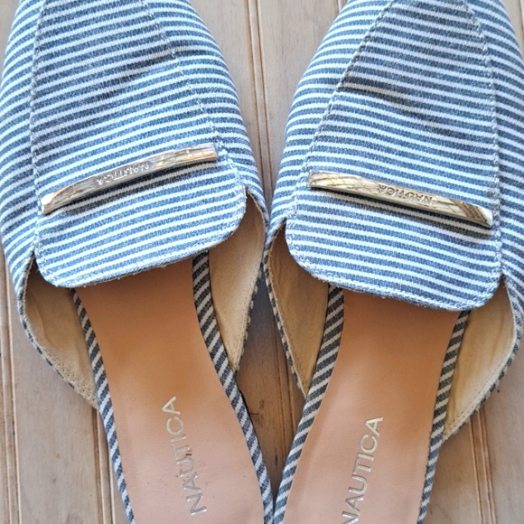 Nautica Labella Classic Causal Striped Preppy Mules Loafers Flats Slip On - Picture 6 of 6